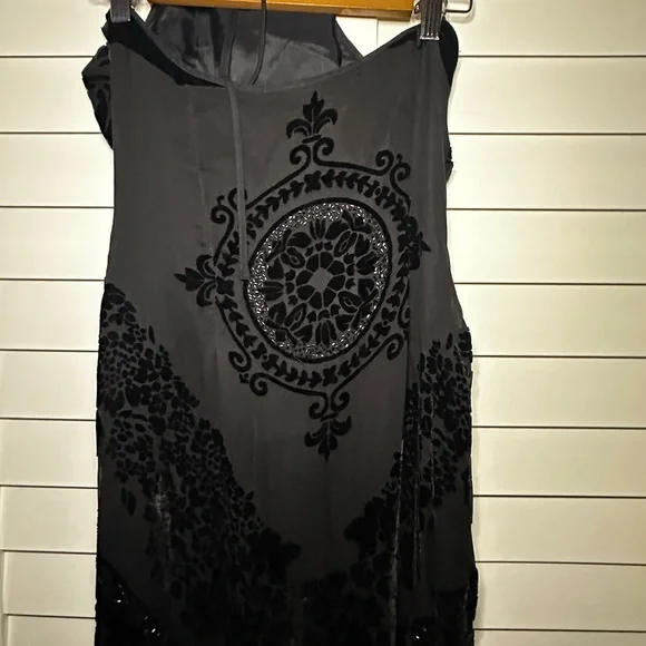 Vintage Sue Wong Dress Gown Size 10 Halter Prom Formal Beaded Fringe Silk Blend - Picture 10 of 16